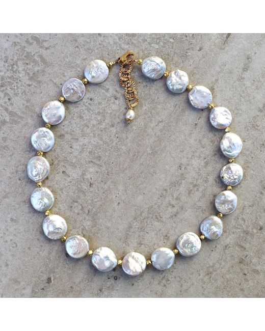 Mineralgems•Studio White Choker With Flat Pearls