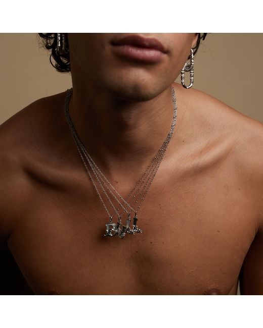 Kasun Metallic Solid K Initial Necklace With Marble
