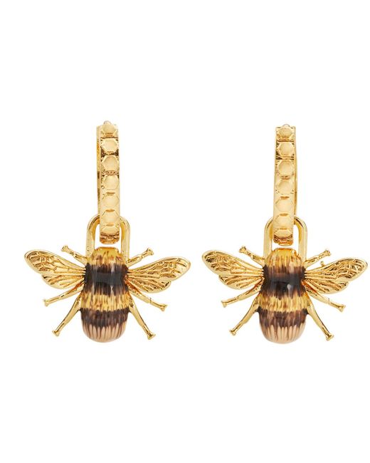 Fable England Metallic Bee Necklace & Stud Earrings Set