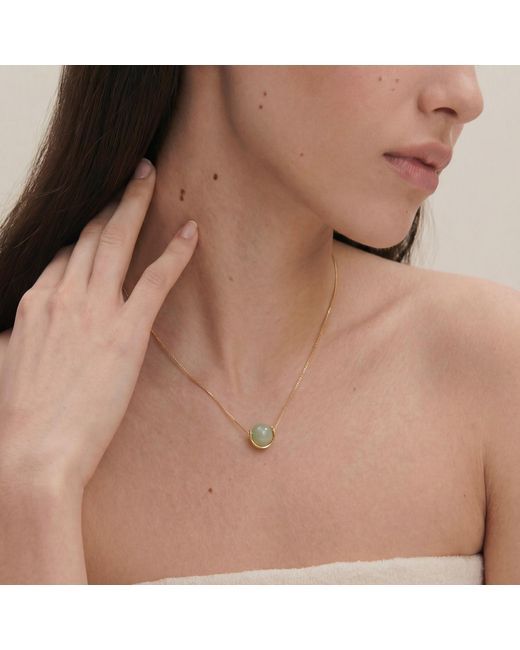 seree Metallic Equinox Green Bead Jade Necklace