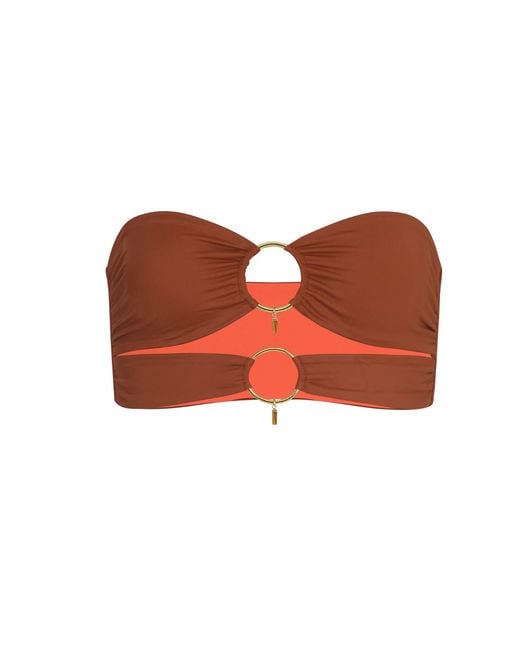Haus of Mclees Orange Reversible Soluna Bikini Top
