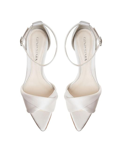 Ginissima White Cleo Satin Sandals