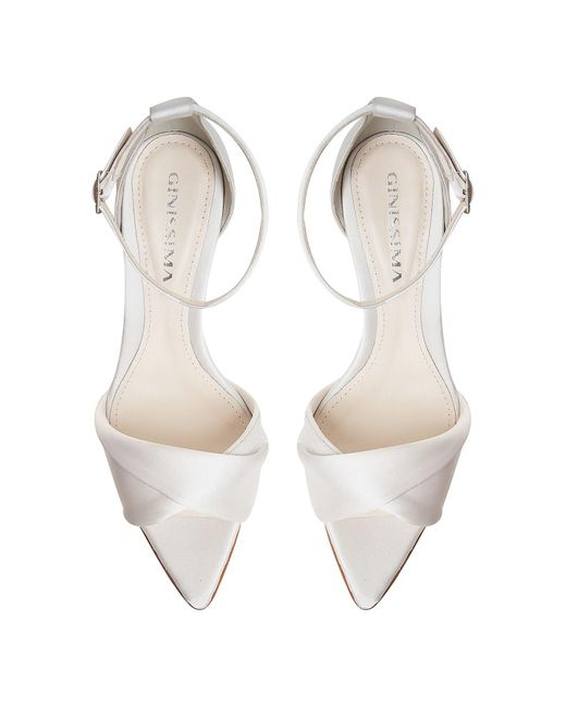 Ginissima White Cleo Satin Sandals