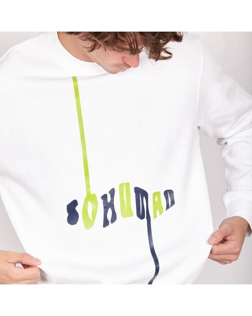 SOHUMAN White Damu Organic Cotton Sweatshirt