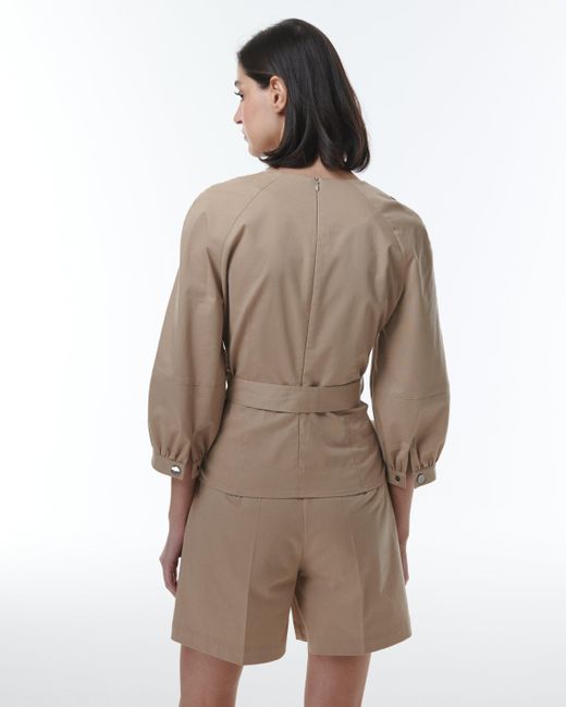 Theo the Label Natural Neutrals Thallo Belted Top