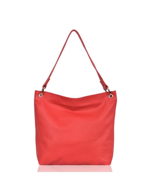 Owen Barry Red Leather Shoulder Bag Chilli Hesta