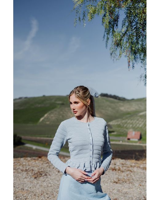 Rave on Trend Blue Pointelle Cardigan