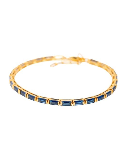 Belinda Jewelz Metallic Bianca Baguette Sapphire Tennis Bracelet