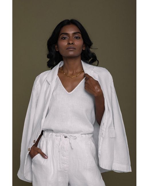 REISTOR White The She's Everything Hemp Blazer