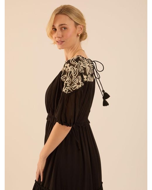 Rose & Nancy Black Rhea Lace Maxi Boho Dress