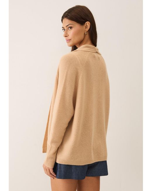 Loop Cashmere Natural Neutrals Relaxed Edge To Edge Cardigan