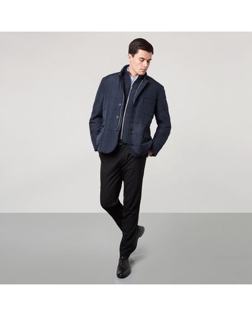 SEREN LONDON Blue Puffer Suit Jacket for men