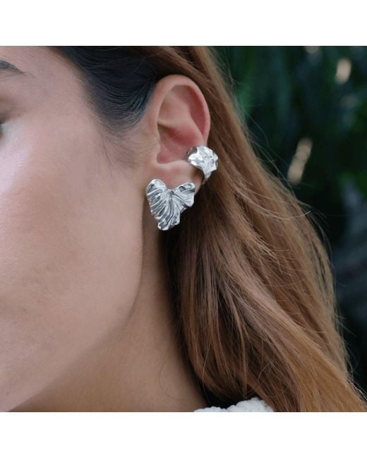 LINYA JEWELLERY Metallic Vory Amorphous Heart Earring