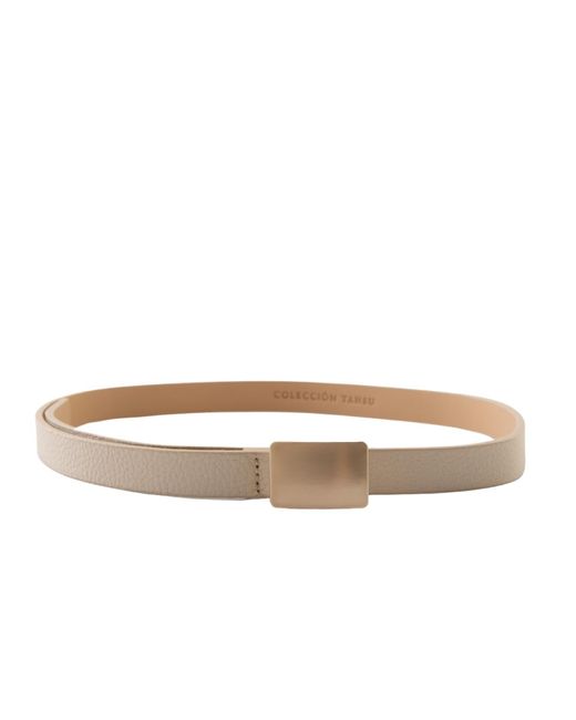 Colección Tansu Brown Neutrals Alain Leather Belt Off