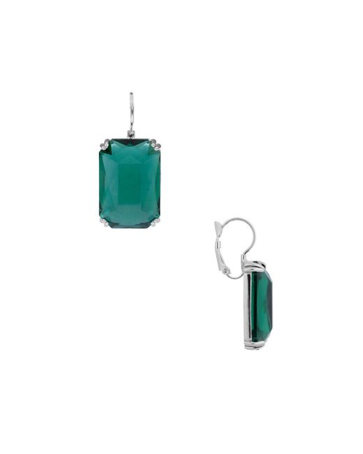 Saachi Green Emerald-Cut Crystal Drop Earrings