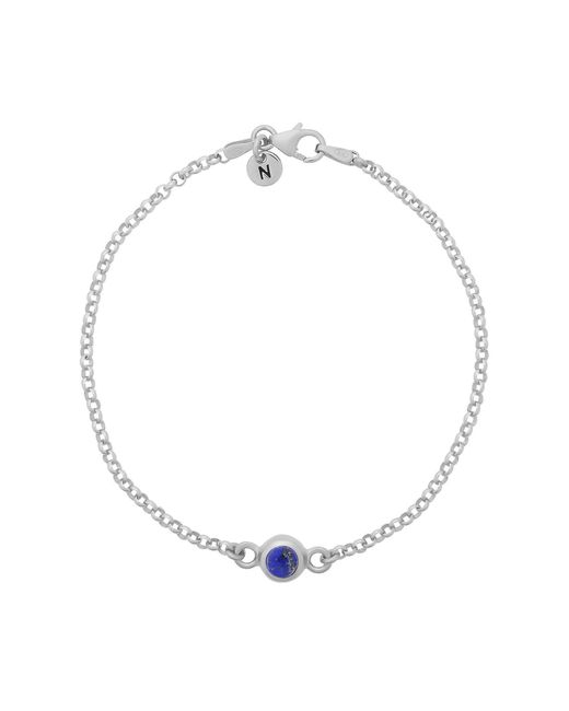 Nellou Jewellery Metallic Lapis Birthstone Gem Dot Bracelet Sterling- September