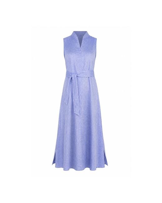 MARICEL Purple Fabi Linen Long Dress