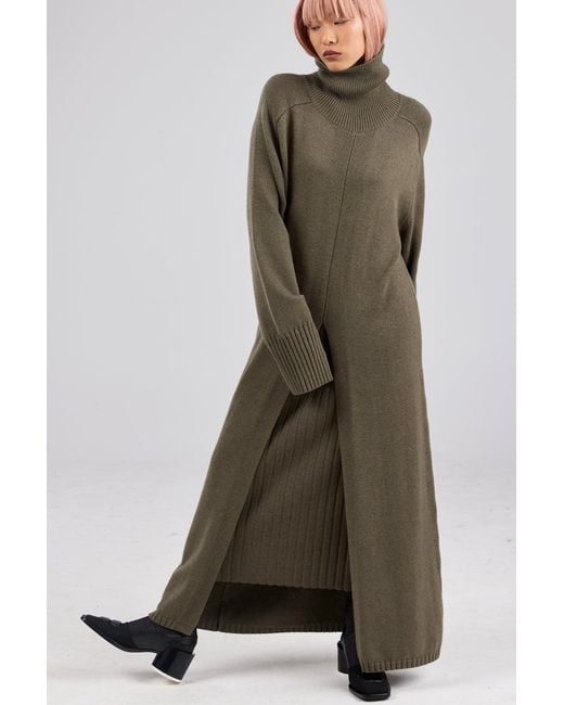 Dref Green Solaris Maxi Rollneck Knit
