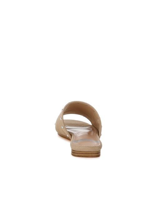 Rag & Co Natural Neutrals Odalia Soft Suede Leather Studded Flats
