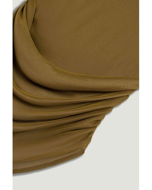 Nocturne Green Draped Sleeveless Blouse