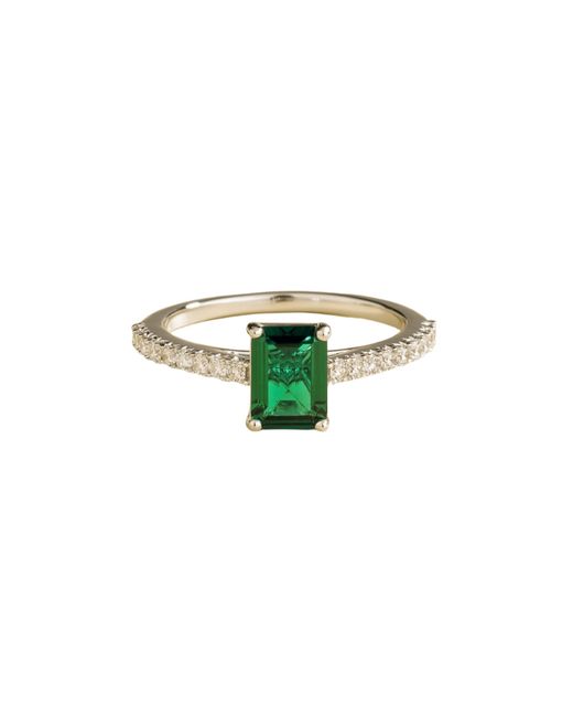 Juvetti Green Thamani Ring With Emerald & Diamond