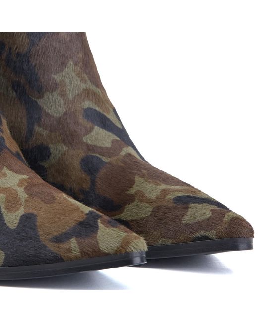 Rosamund Muir London Brown Felixa Camouflage Calf Hair With Star Ankle Boots