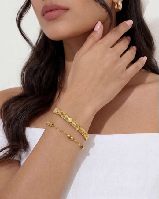 Elk & Bloom White 14K Double Beaded Satellite Chain Bracelet