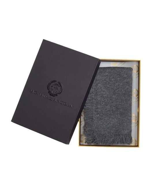 Mohair&Angora Gray Wool Foulard Caria