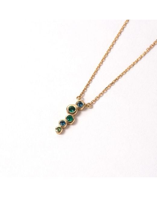 Dower & Hall Metallic Solid & Emerald Small Cascade Pendant