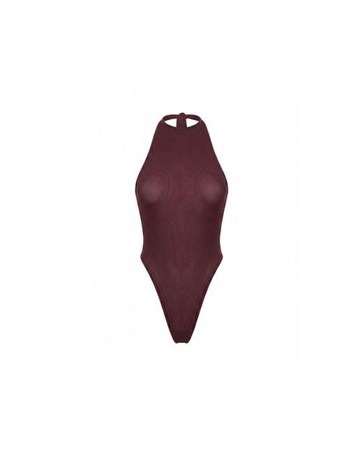 Khéla the Label Purple Don'T Stare Mesh Bodysuit