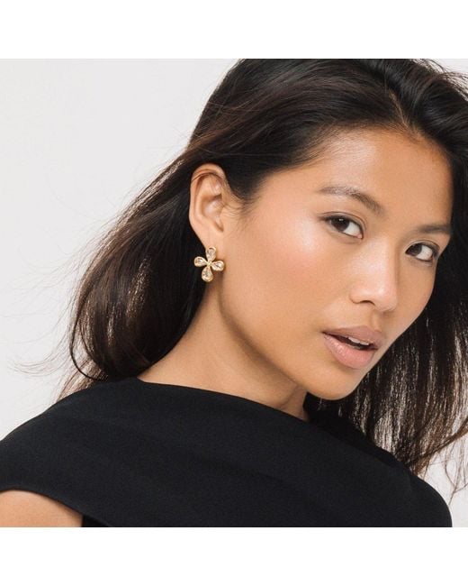 Lulu B London Metallic Large Teardrop Cross Stud Earrings