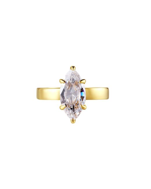 Onewildone Metallic Make Your Own Luck Marquise Solitaire Pinky Ring
