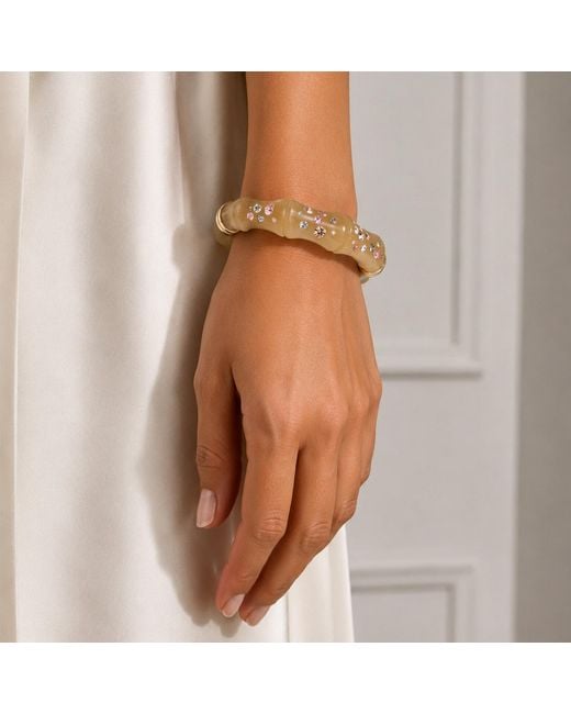Gold & Honey Metallic Swarovski Crystal Bamboo Bangles