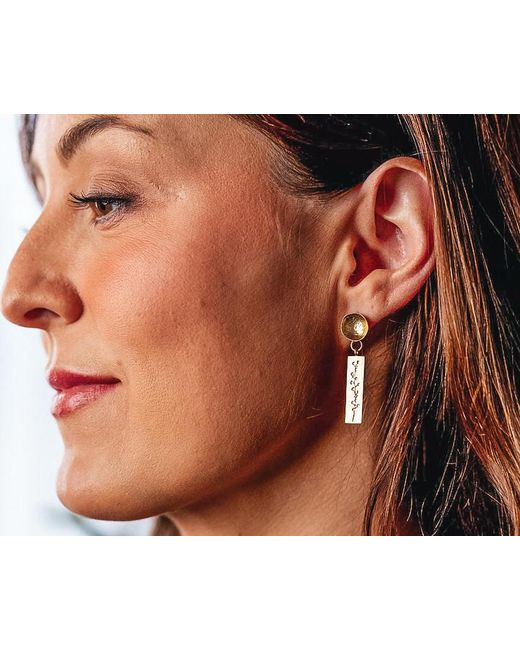 Loni Paul Jewelry Yellow Rectangle Floral Dangle Earrings