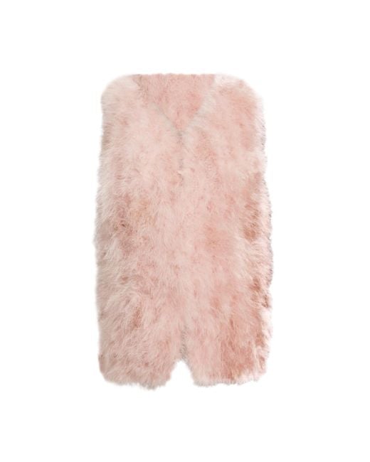 Nina Nieves Pink Rosé Ostrich Feather Vest