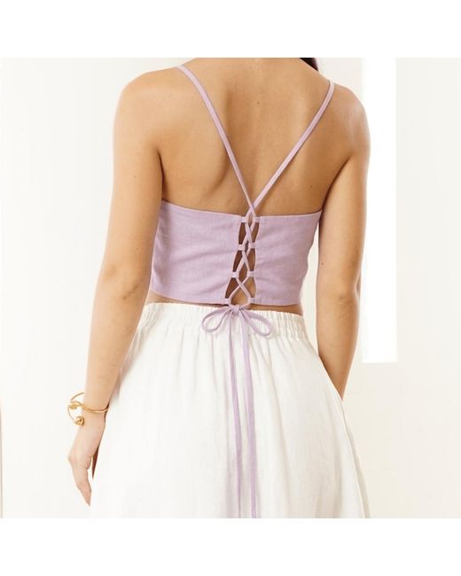 Yumi Kim Purple Sahara Lilac Linen Top