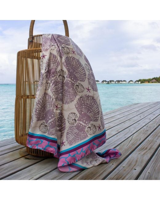 Lamberty Munich Multicolor Sea-Shells Classic Silk Scarf
