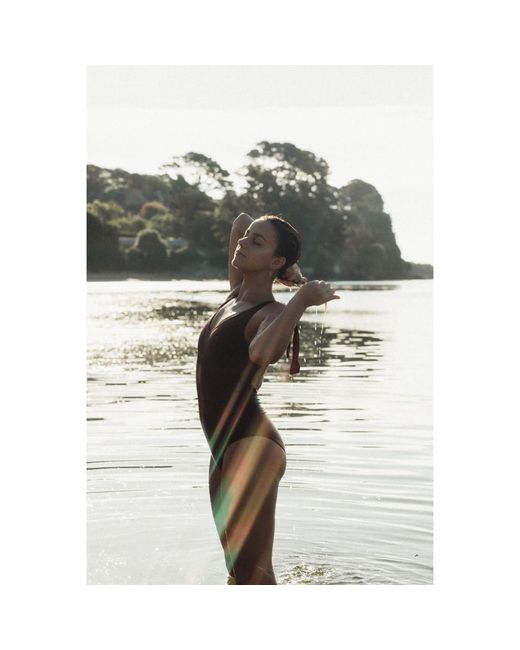Solpardus Red Thea Terracotta Onepiece Bamboo Swimsuit