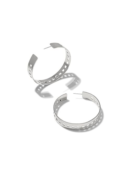 Jaredjamin White Girls On Film Hoop Post Earrings