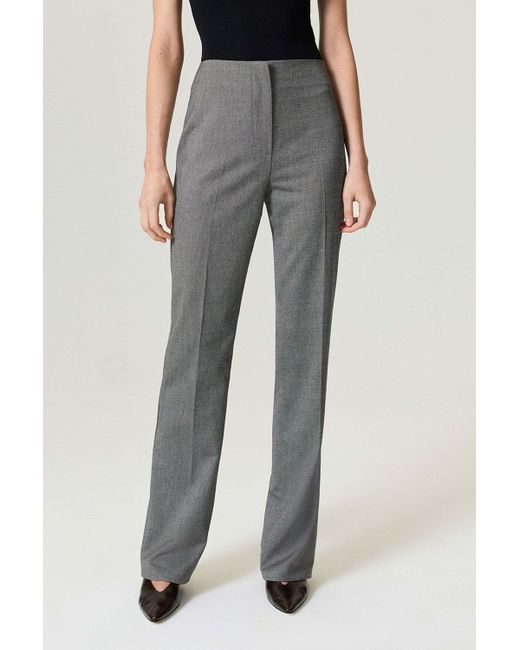 Nocturne Gray Side Slit Tailored Pants