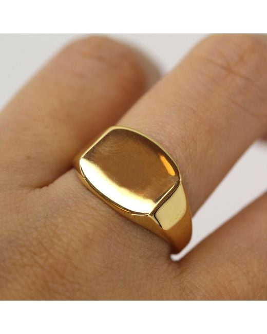 VicStoneNYC Fine Jewelry Yellow Bold Chic Signet Vermeil Ring For for men