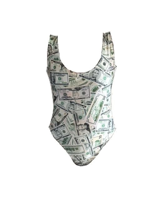 Brasini Swimwear Gray Laguna High Cut One Piece Swimsuit With Mesh Sides