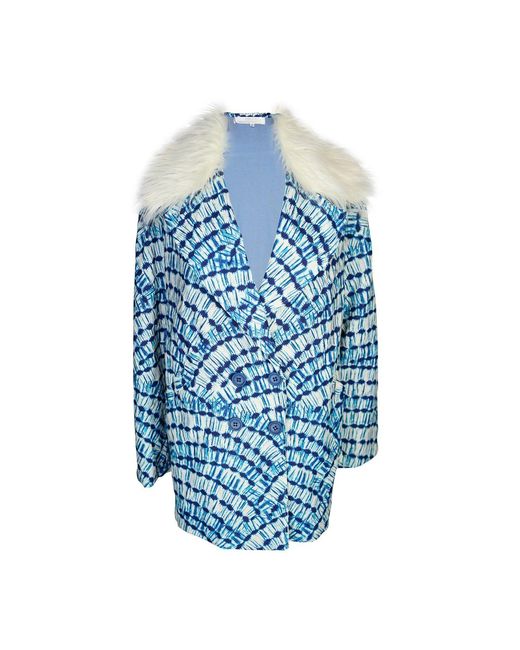 Jennafer Grace Blue Water Signs Jacket With Removable Faux Fur Collar