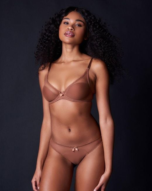 Journelle Brown Neutrals Victoire Plunge Bra Cannelle