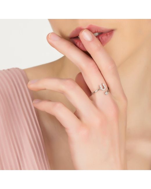Latelita London White Initial Ring U