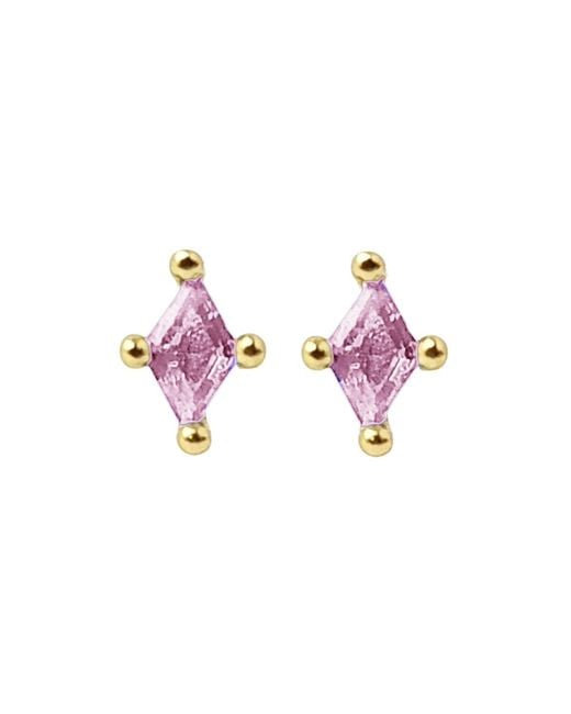 Harfi Pink Tiny Tourmaline Stud October Birthstone Earrings