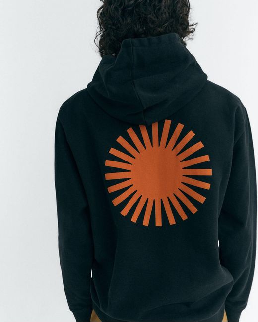 Thinking Mu Black Simon Hoodie Back Sun for men