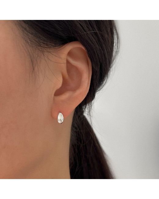Cote Cache White Raindrop Stud Earrings