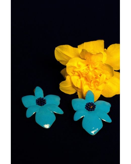 Lavani Jewels Blue Orchid Earrings