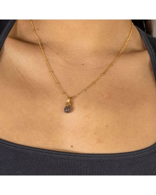 Claire Hill Designs Metallic Moonstone Lichen Pendant Necklace